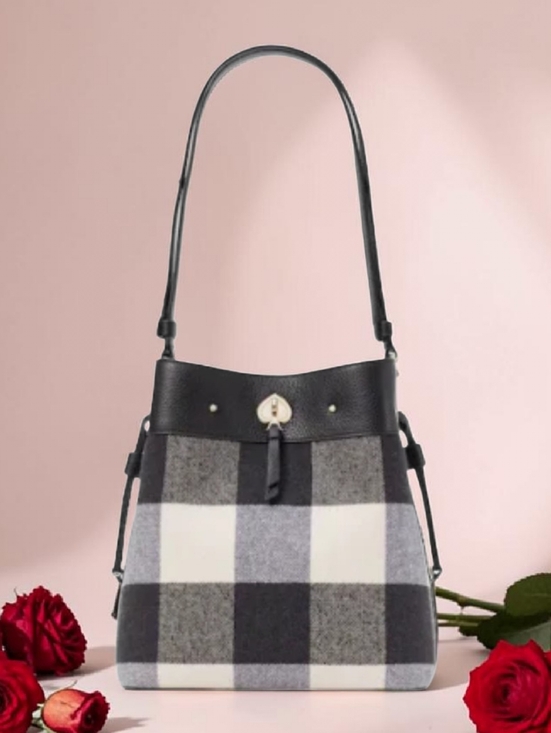 kate spade Handbags - kate spade Marti Gingham Plaid Drawstring Bucket Bag